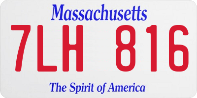 MA license plate 7LH816