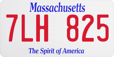 MA license plate 7LH825