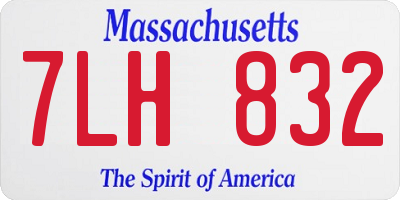 MA license plate 7LH832