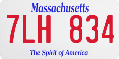 MA license plate 7LH834