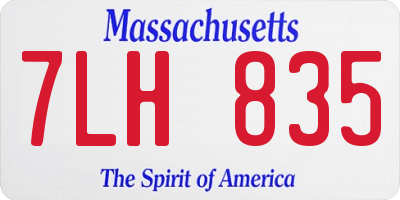 MA license plate 7LH835