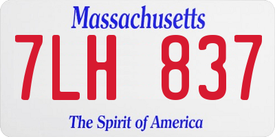 MA license plate 7LH837