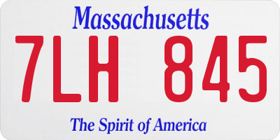 MA license plate 7LH845