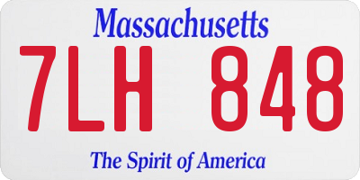 MA license plate 7LH848
