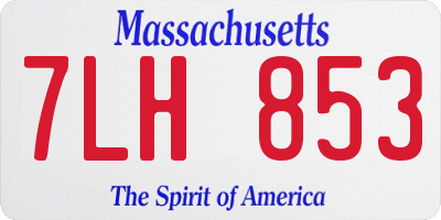 MA license plate 7LH853