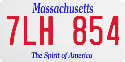 MA license plate 7LH854