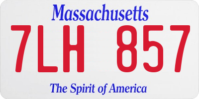 MA license plate 7LH857
