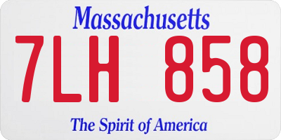 MA license plate 7LH858