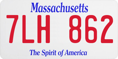 MA license plate 7LH862