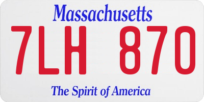 MA license plate 7LH870