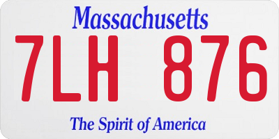 MA license plate 7LH876