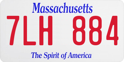 MA license plate 7LH884