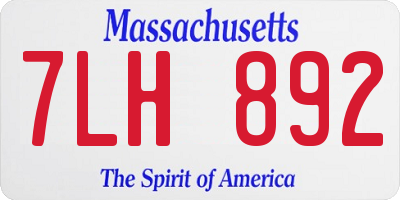 MA license plate 7LH892