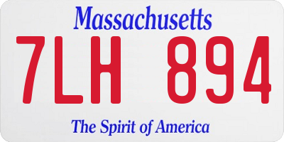 MA license plate 7LH894