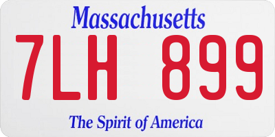 MA license plate 7LH899