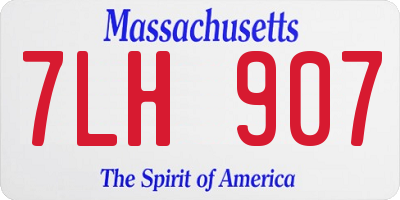 MA license plate 7LH907