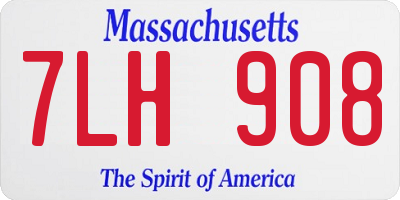 MA license plate 7LH908