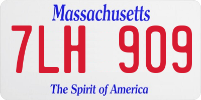 MA license plate 7LH909