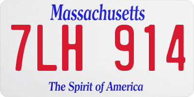 MA license plate 7LH914