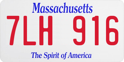 MA license plate 7LH916