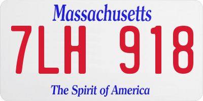 MA license plate 7LH918