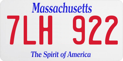 MA license plate 7LH922