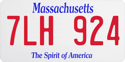 MA license plate 7LH924