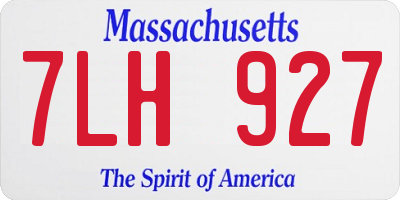 MA license plate 7LH927