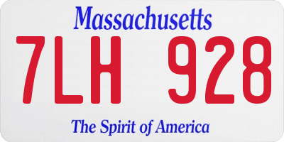 MA license plate 7LH928