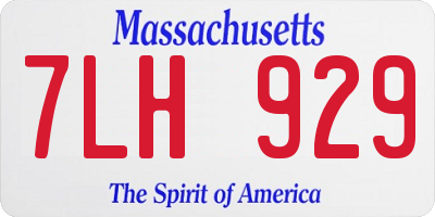 MA license plate 7LH929