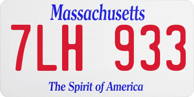 MA license plate 7LH933
