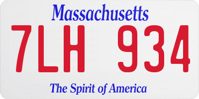 MA license plate 7LH934