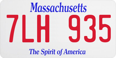 MA license plate 7LH935