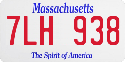 MA license plate 7LH938