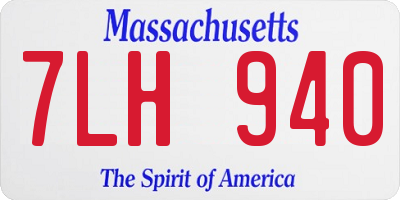 MA license plate 7LH940