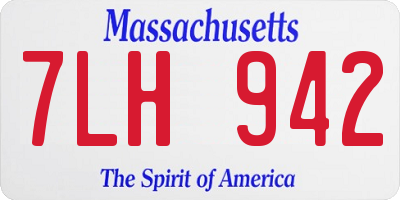 MA license plate 7LH942