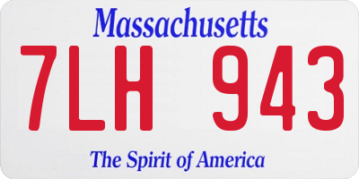 MA license plate 7LH943