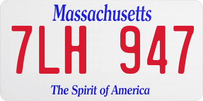 MA license plate 7LH947