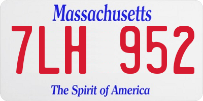 MA license plate 7LH952