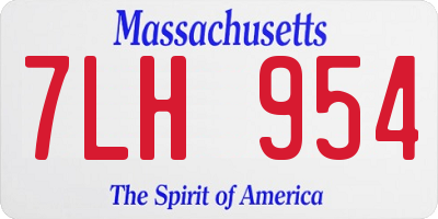 MA license plate 7LH954