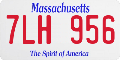 MA license plate 7LH956