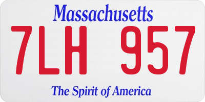 MA license plate 7LH957