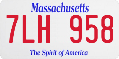 MA license plate 7LH958