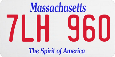 MA license plate 7LH960