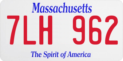 MA license plate 7LH962