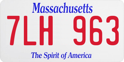 MA license plate 7LH963
