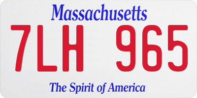 MA license plate 7LH965