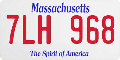 MA license plate 7LH968