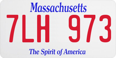 MA license plate 7LH973