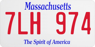 MA license plate 7LH974